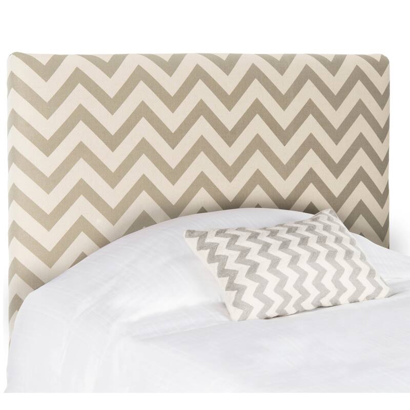 SAFAVIEH Kenisha Black/ Off-White Upholstered Chevron Headboard (Twin)