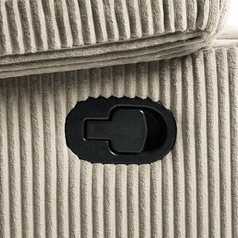 2 Piece Modern Corduroy Upholstery Push Back Manual Recliner Chair