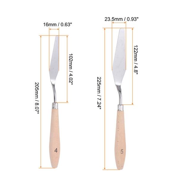 2 Sets Wood Handle Stainless Steel Pallet Knife Palette Knife for ...