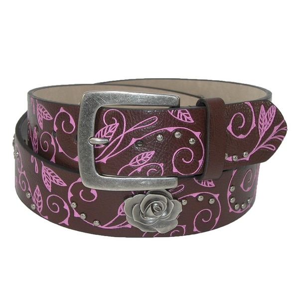 Rogers-Whitley Women's Vine Pattern Belt with Rose Choncos
