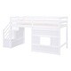preview thumbnail 28 of 28, Twin Loft Bed with Storage Staircase and Window, Grey