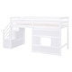 preview thumbnail 12 of 26, Twin Size Wood Loft Bed with Storage Staircase and Window,Sweden Style
