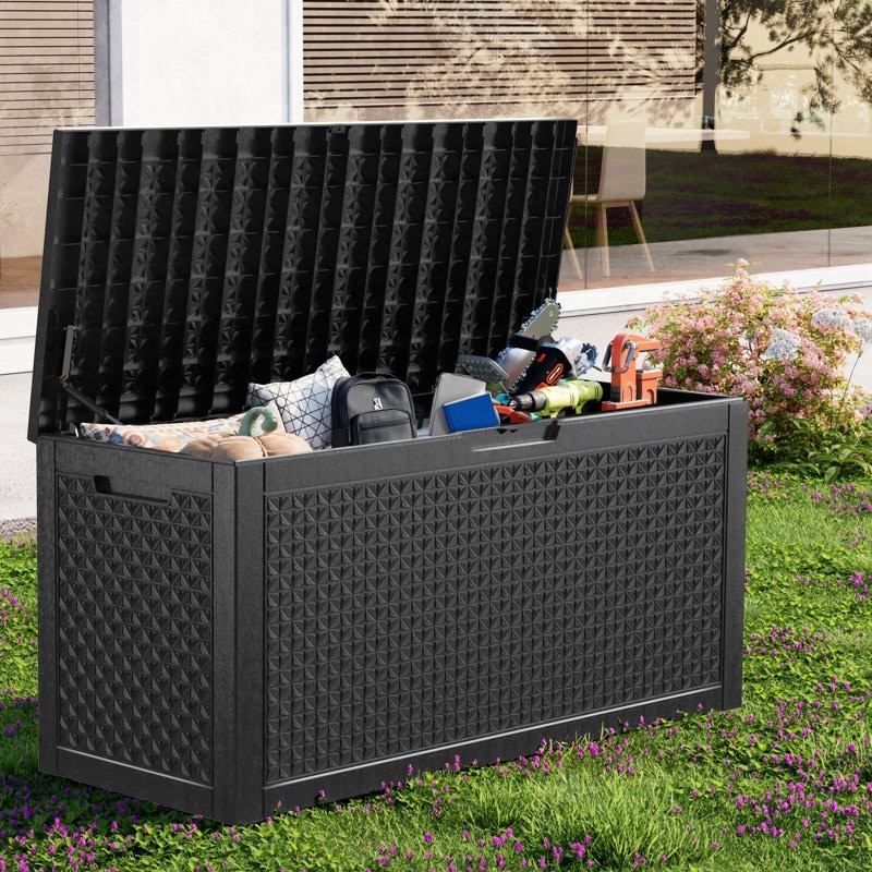 Outdoor Patio Storage Resin Lockable Deck Box - Picture 97 of 100