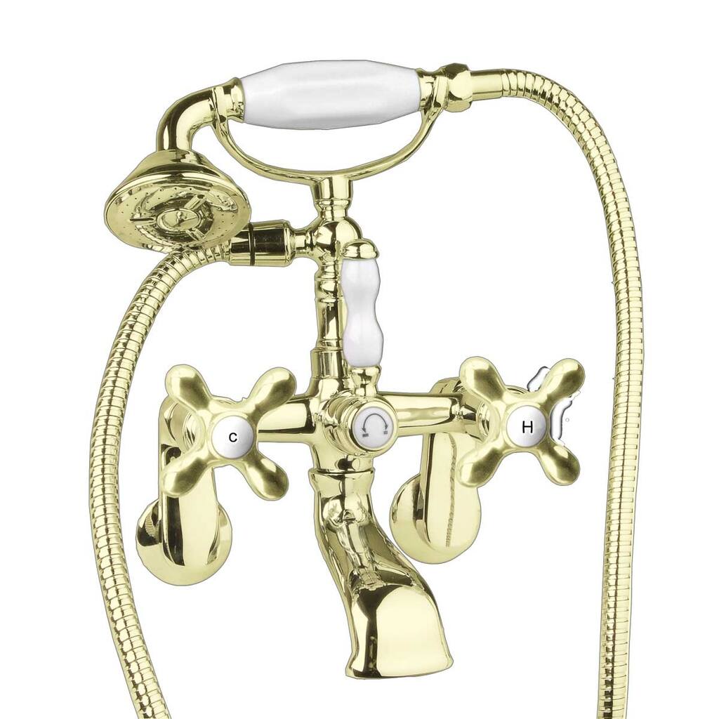 Brass Faucet Hand Shower 58" Hose Clawfoot Tub Renovators Supply