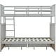 preview thumbnail 22 of 28, Twin Over Full Bunk Bed with Storage Ladder and Drawers, Cream