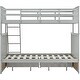 preview thumbnail 25 of 57, Twin over Full Wood Bunk Bed with Storage Drawers, Ladder and Safety Guard Rails