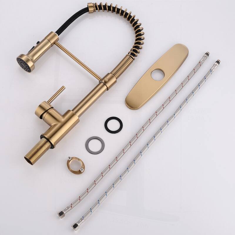 Commercial Kitchen Faucet with Pull Down Sprayer and Deck Plate