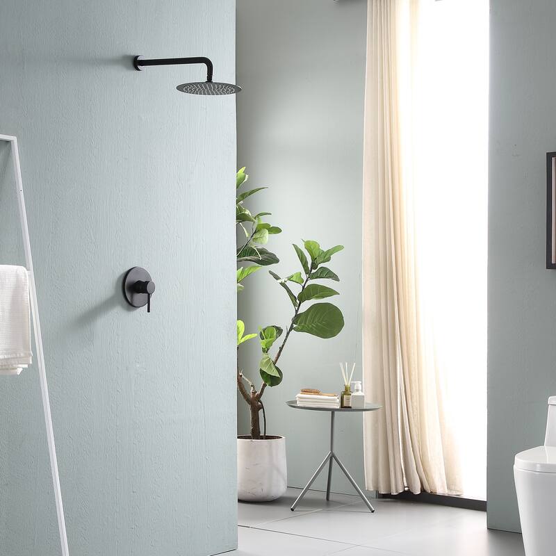 CLihome 1-Spray Patterns 10 in.Shower Head Wall Mounted Fixed Shower Head