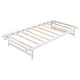 preview thumbnail 34 of 32, Full Size Platform Bed with Adjustable Trundle & Sturdy Headboard, Grey