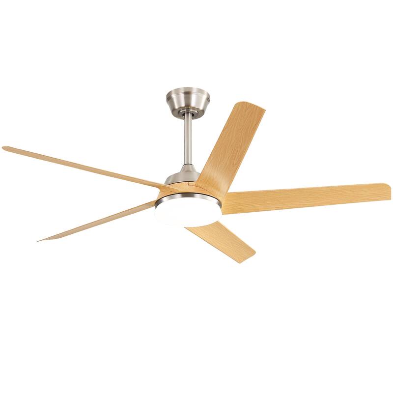 52 Inch Reversible Ceiling Fan with LED Light and Remote Control, Indoor/Outdoor Low Profile Ceiling Fan, Ultra Quiet DC Motor