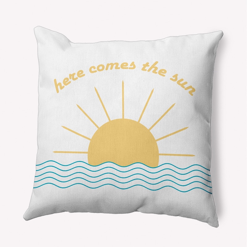 Here Comes The Sun Decorative Throw Pillow - 18" x 18" - Carribbean Turquoise