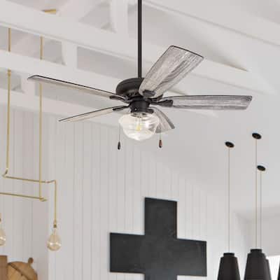 The Gray Barn Langdale 52-inch Coastal Indoor LED Ceiling Fan with Remote Control 5 Reversible Blades - 52