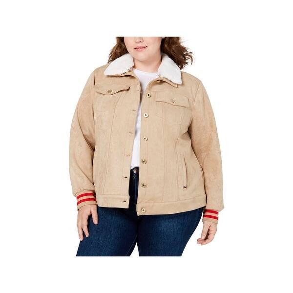 Shop Tommy Hilfiger Womens Plus Jean Jacket Winter Faux Suede 3x