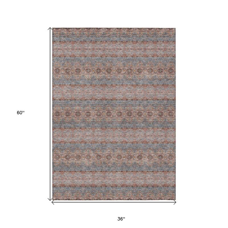 HomeRoots Floral Medallion Transitional Rectangle Outdoor Rug