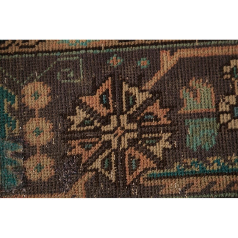 Handmade Tabriz Persian Vintage Area Orange Wool Carpet - 6'7" x 9'9"