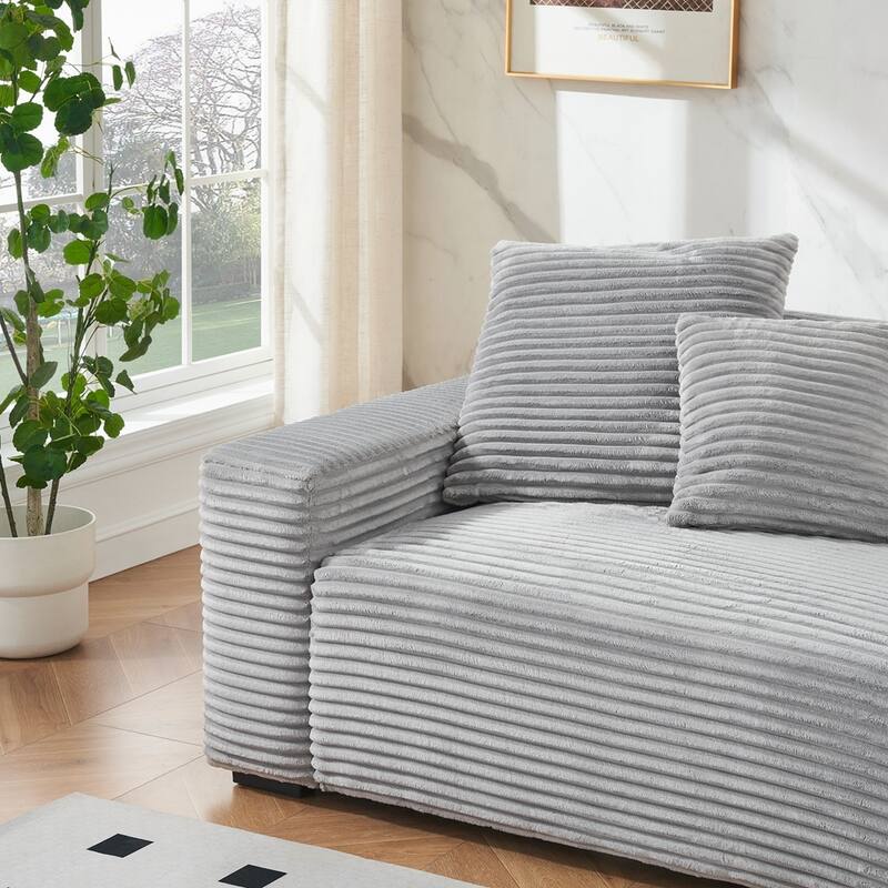 104.72-inch 4-seat large sofa with 4 throw pillows