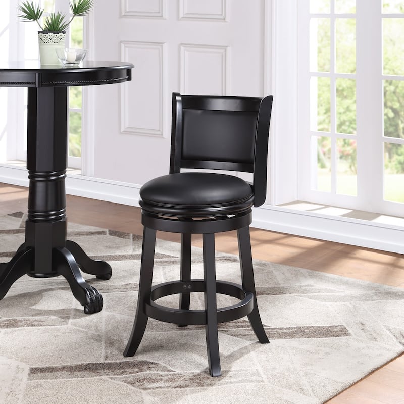 Augusta Wood Upholstered Swivel Counter Barstool