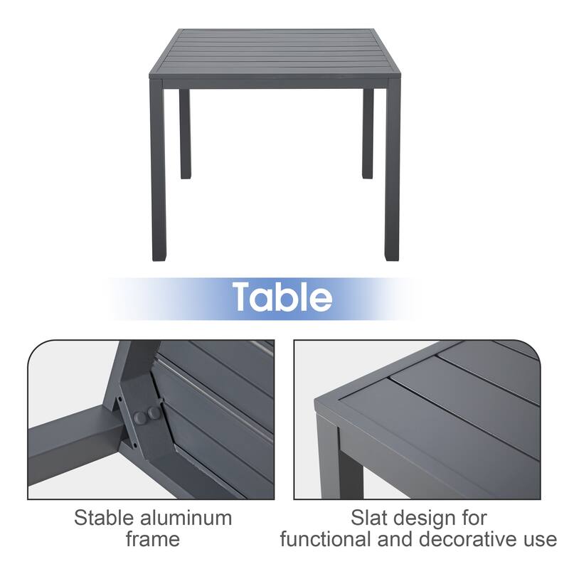 5-Piece Outdoor Aluminum Dining Set