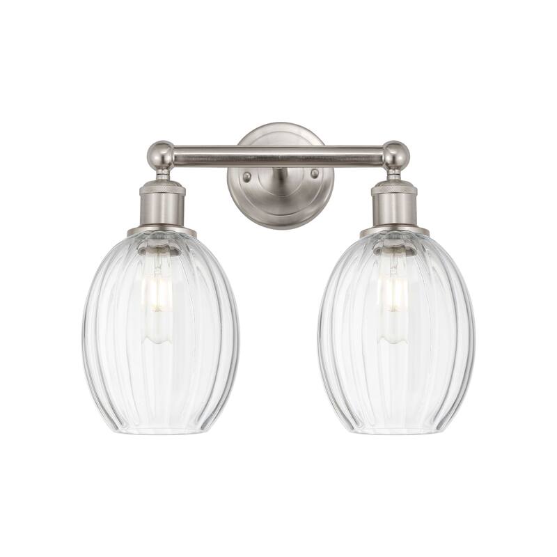 Innovations Lighting Endless Possibilities Edison - Preston - 2 Light 15" Bulb Shade Bath Vanity Light - Clear/Brushed Satin Nickel