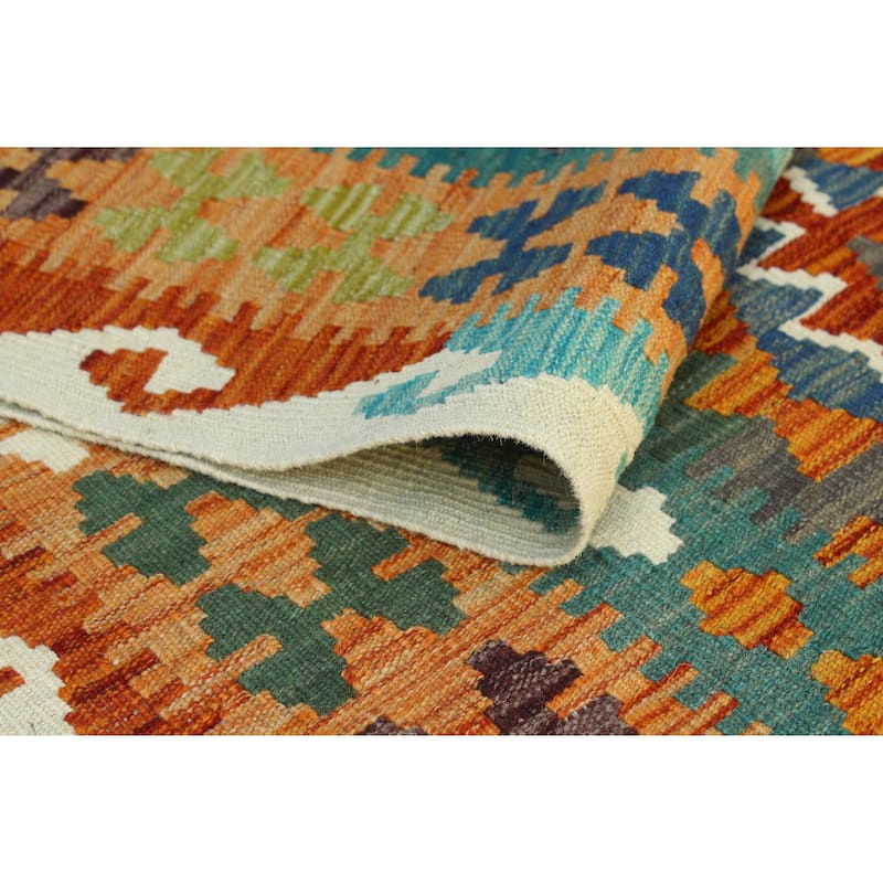 Flatweave Wanda Rust/Ivory Rug - 6'6" x 9'8"