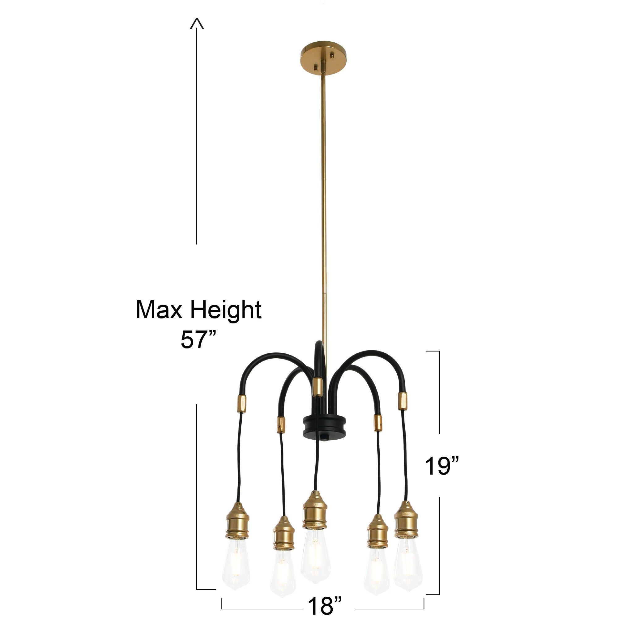 Exposed bulb chandelier sales