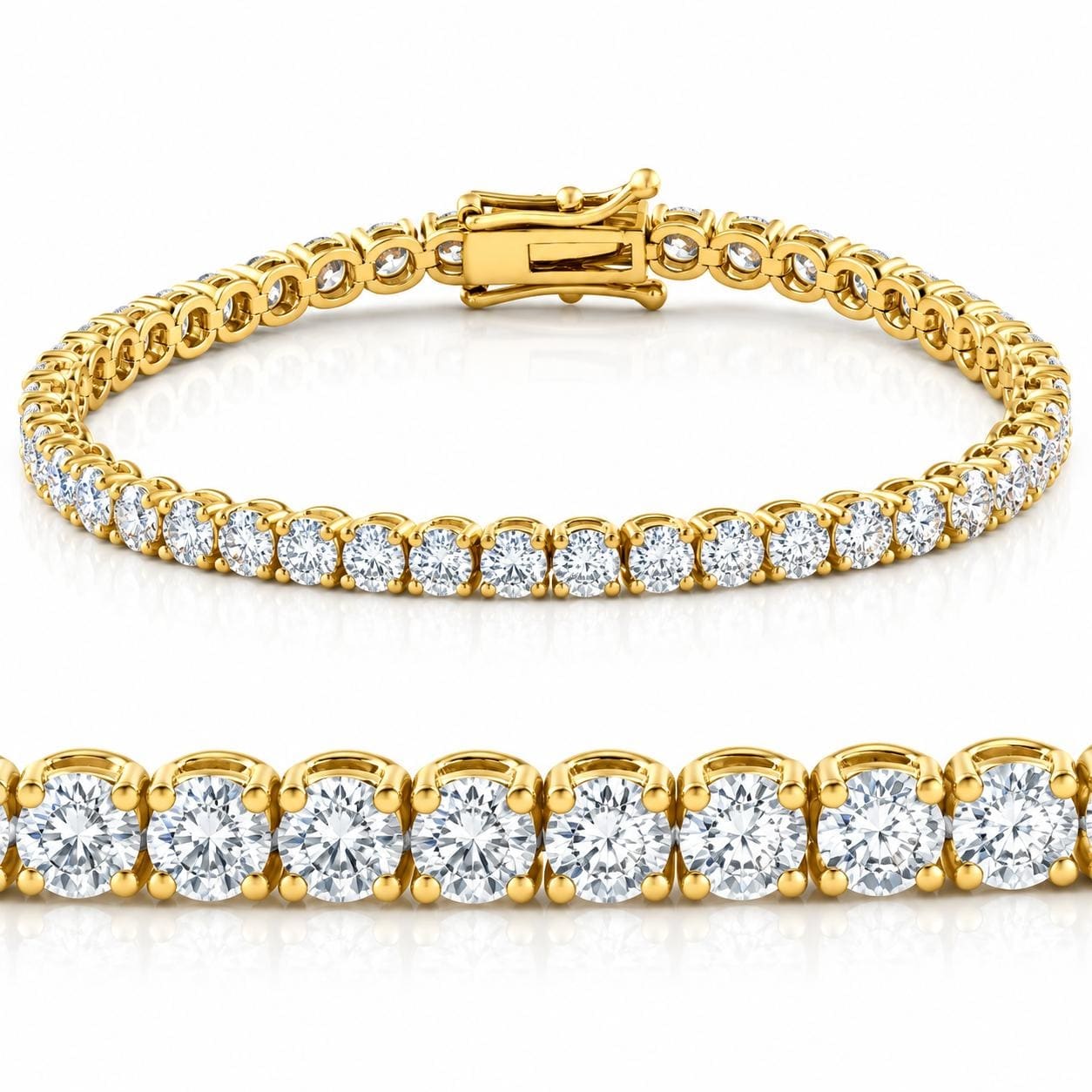 Bliss Diamond 8.00Ct Diamond Tennis Bracelet Gold Lab Grown 7"