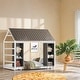 preview thumbnail 2 of 30, Floor Bed Design Wooden House Bed with Fence and Roof,Twin Size
