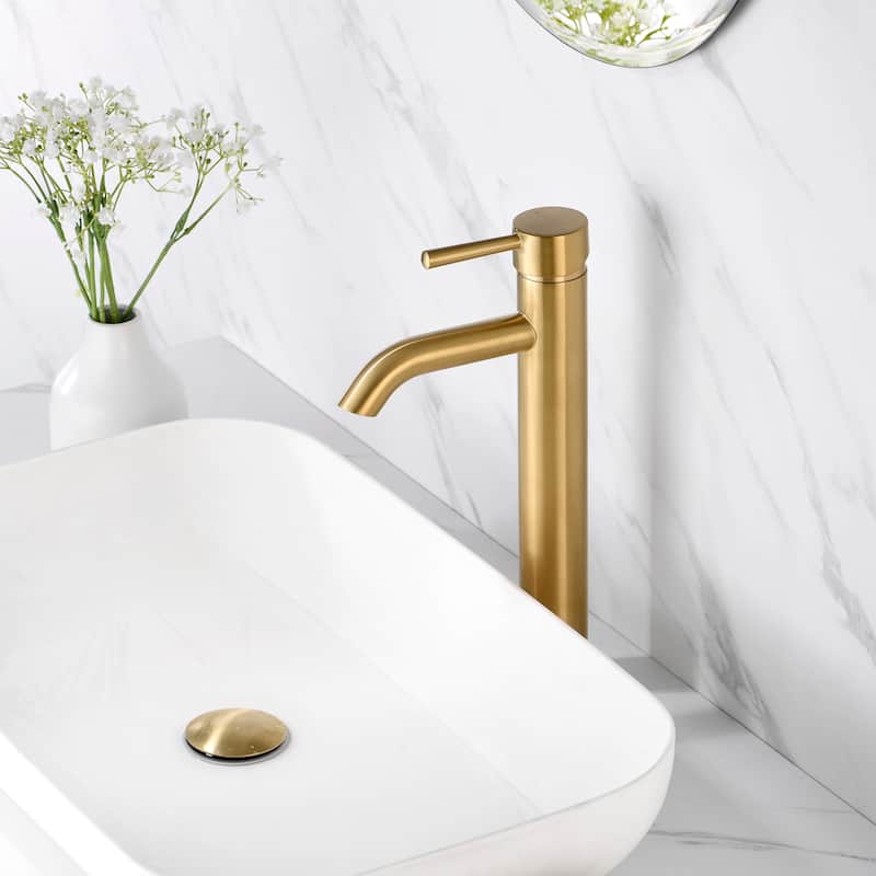 Luxier BSH03-T Single Handle 1-Hole Vessel Bathroom Faucet with Drain