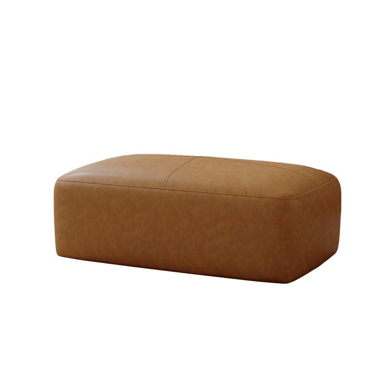 Elliot 22"/ 35"/ 43" W Modern Rectangular Genuine Leather Ottoman
