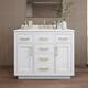 Option White / Giotto Quartz Top / Brushed Gold Hardware