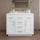 Option White / Giotto Quartz Top / Brushed Gold Hardware