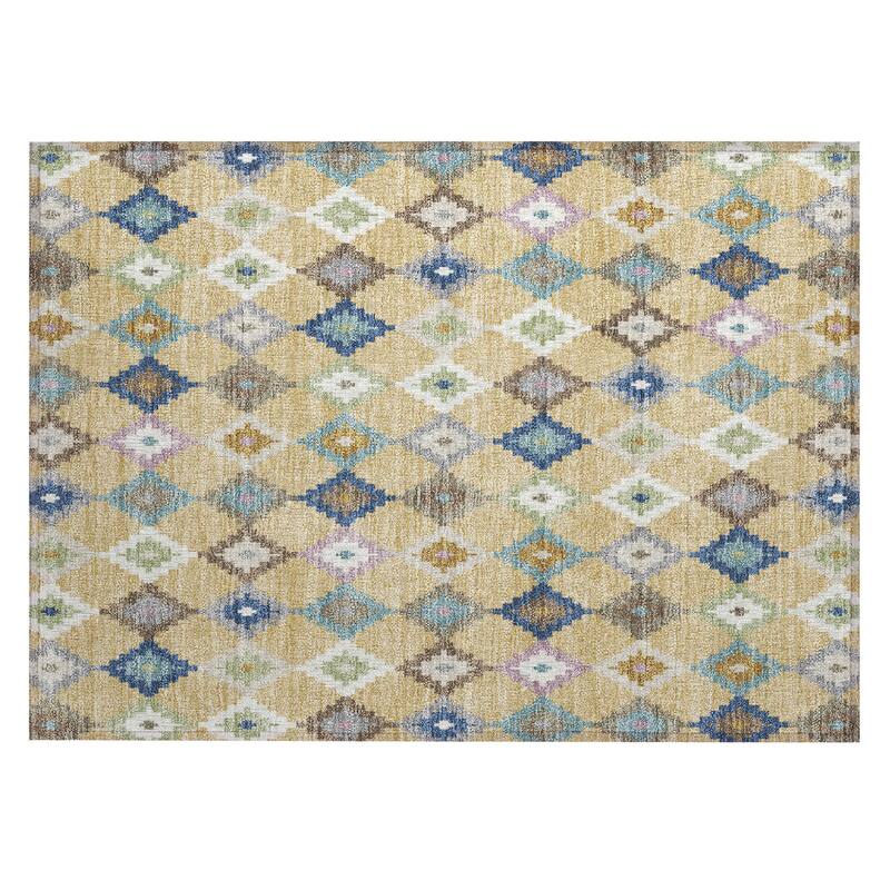 Machine Washable Indoor/ Outdoor Global Ahmet Chantille Rug