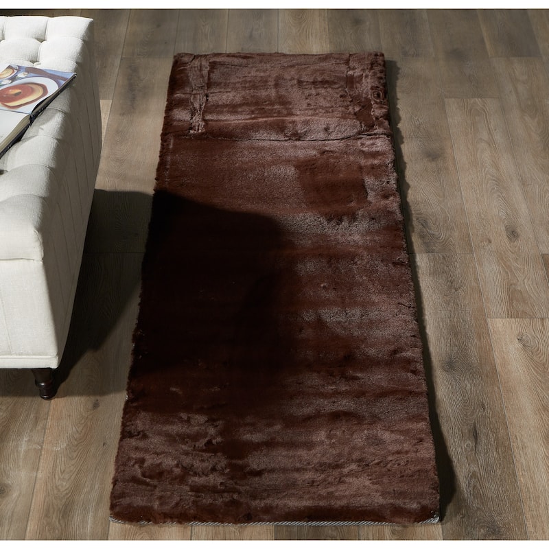 Rabbit-Collection Thick Faux-Fur Area Rug