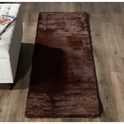 Rabbit-Collection Thick Faux-Fur Area Rug