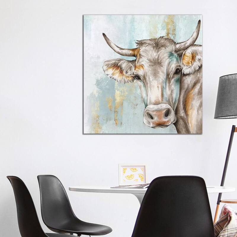 iCanvas "Headstrong Cow" by Eva Watts Canvas Print - 37x37x1.5