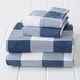 preview thumbnail 16 of 87, Great Bay Home Extra Soft Cotton Flannel Printed Bed Sheet Set Full - Buffalo Check - Navy