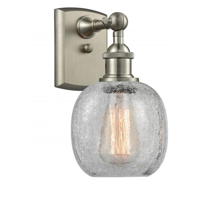 Innovations Lighting Belfast 11" Tall Bathroom Sconce - Brushed Satin Nickel / Clear Crackle