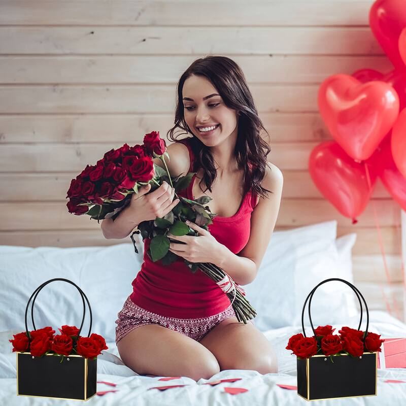 Flower Gift Box, 12 Pcs Paper Bouquet Gift Bags for Flower Packaging