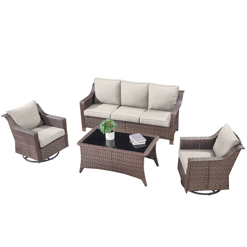 Outside Patio Sofa Chair Set with Cushions