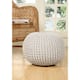 AANNY Designs Lychee Knitted Cotton Round Pouf Ottoman - Ivory
