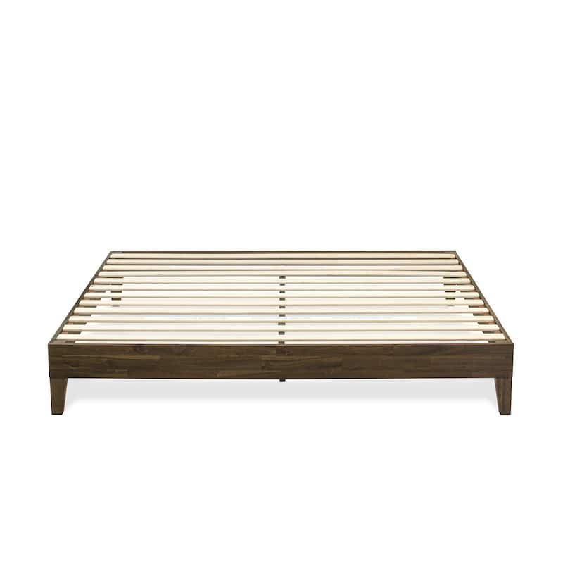 Queen Bed Frame with Hardwood Legs - Walnut Finish Bedroom Furniture