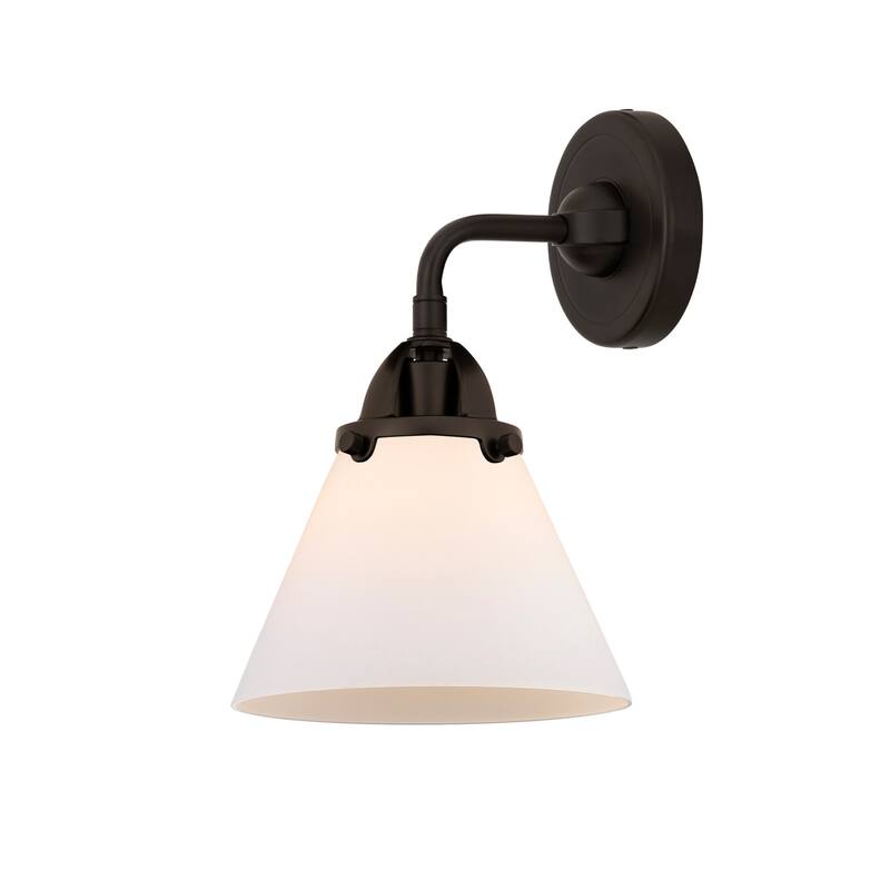 Innovations Lighting 288-1W-10-8 Cone Sconce Cone 10" Tall Wall Sconce - Oil Rubbed Bronze / Matte White