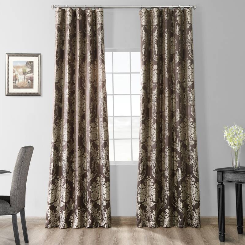 Exclusive Fabrics Magdelena Faux Silk Jacquard Curtain (1 Panel)