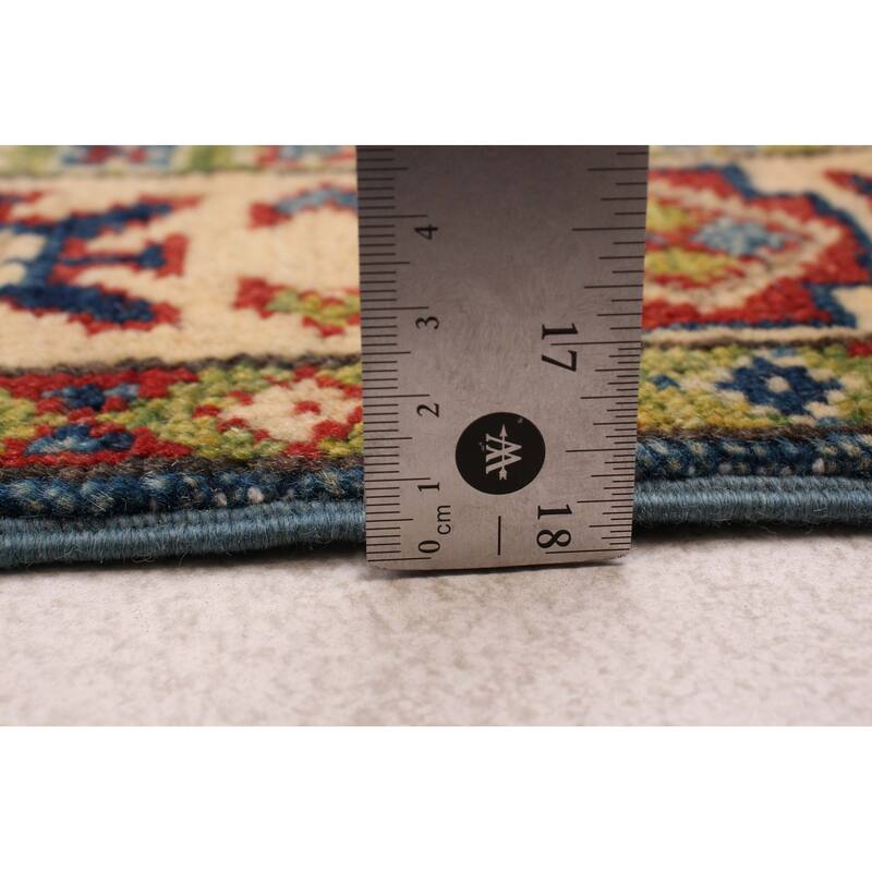 ECARPETGALLERY Hand-knotted Uzbek Ghazni Blue Wool Rug - 2'1 x 6'0