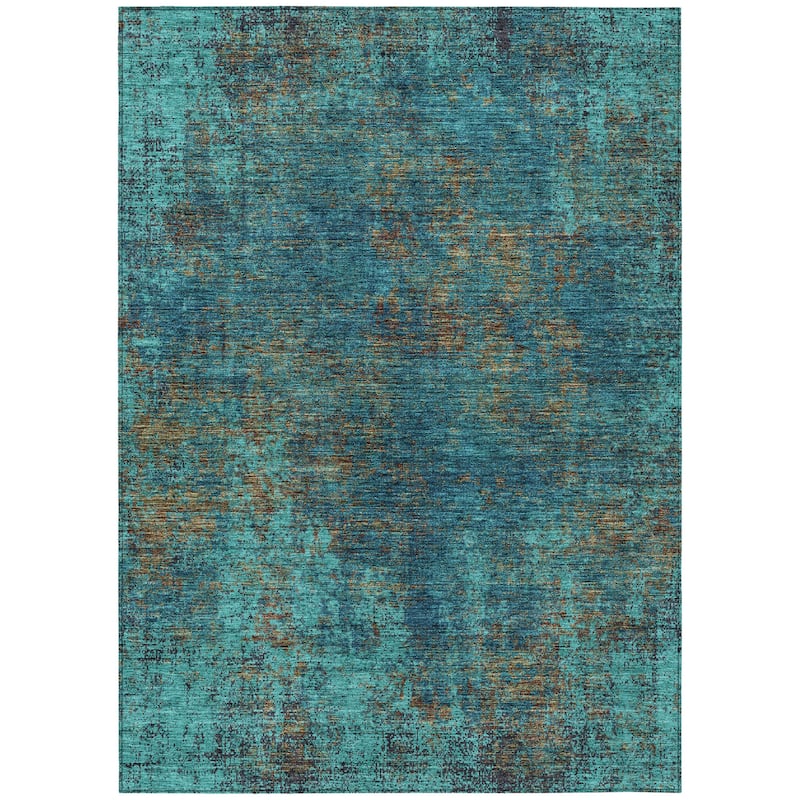 HomeRoots Abstract Transitional Rectangle Outdoor Rug