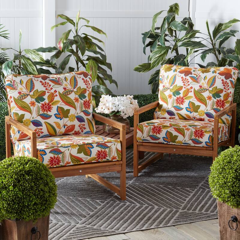 Outdoor 2-Piece Reversible Deep Seat Cushion Set (Cushions Only)