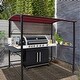 preview thumbnail 1 of 13, Outdoor Steel Frame Grill Gazebo Canopy Barbecue Shelter Dark Red