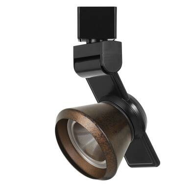 12W Integrated LED Metal Track Fixture with Cone Head, Black and Bronze