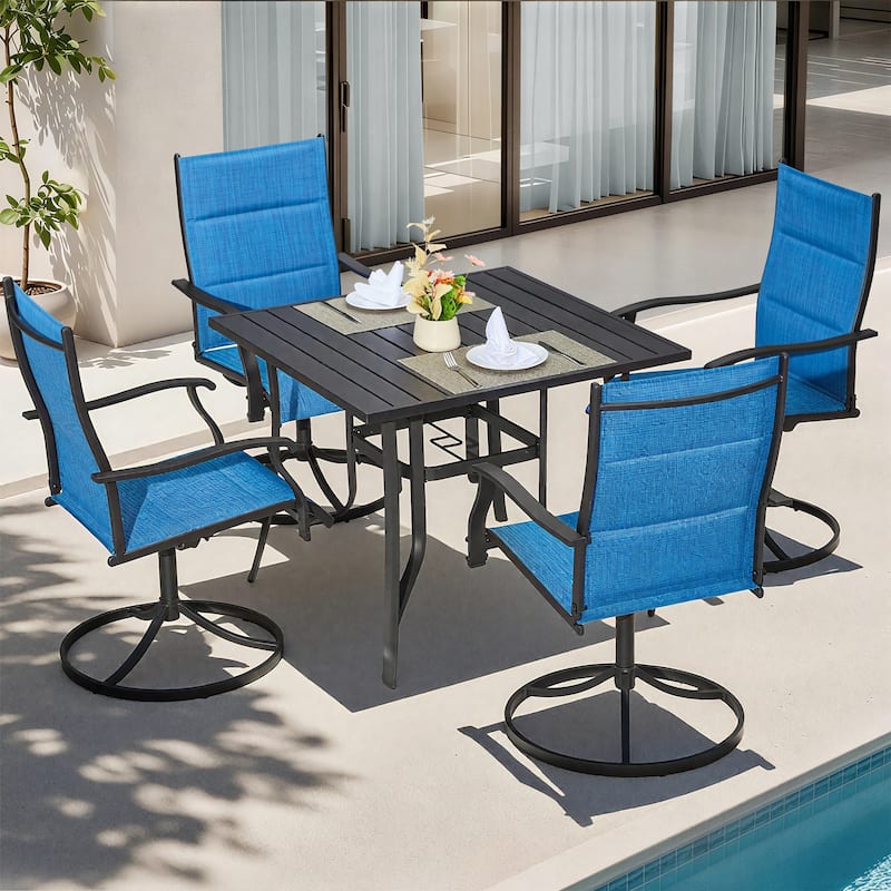 EROMMY Outdoor Swivel Patio Chairs 2/4 Pack, High-Back Textilene Dining Rocker Chairs with Metal Frame