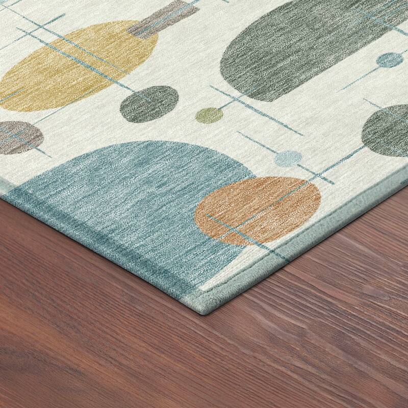 Machine Washable Indoor/ Outdoor Contemporary Fun Chantille Rug